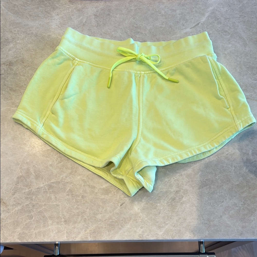 Lululemon Athletica Neon Yellow Athletic Shorts with Drawstring Waist